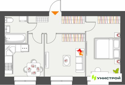 Квартира 45,4 м², 2-комнатная - изображение 1