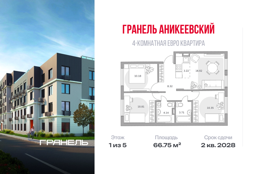 89,9 м², 4-комнатная квартира 14 900 000 ₽ - изображение 91