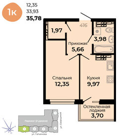 Квартира 35,8 м², 1-комнатная - изображение 1