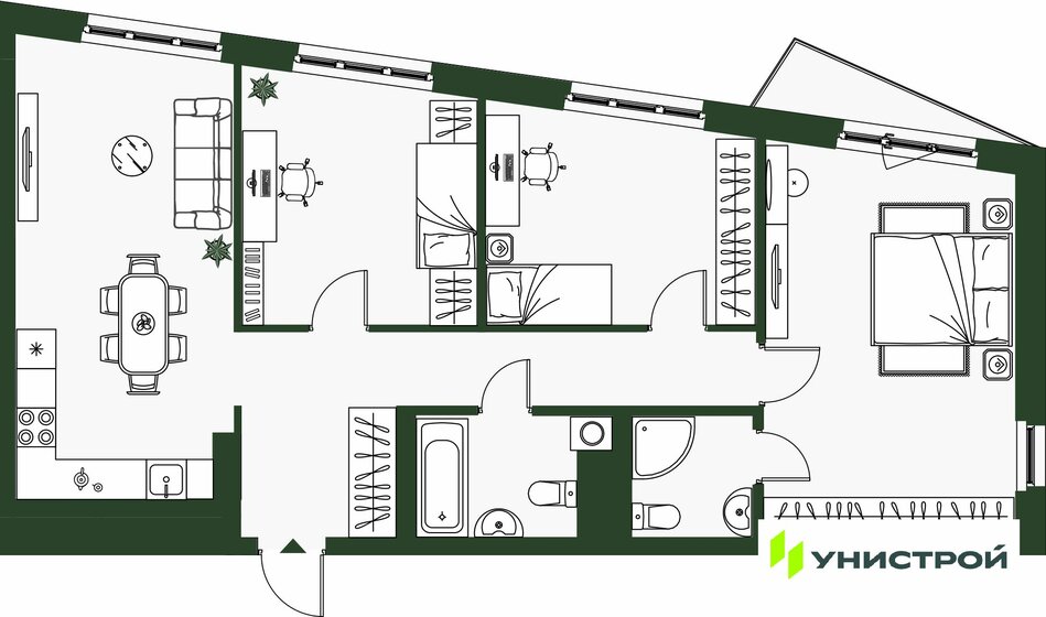 84,1 м², 3-комнатная квартира 11 500 000 ₽ - изображение 83