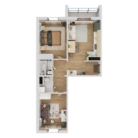 Квартира 56,6 м², 3-комнатная - изображение 1