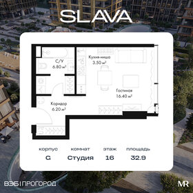 Квартира 32,9 м², студия - изображение 1