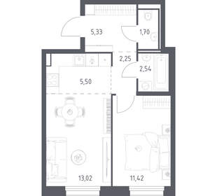Квартира 41,8 м², 1-комнатная - изображение 1