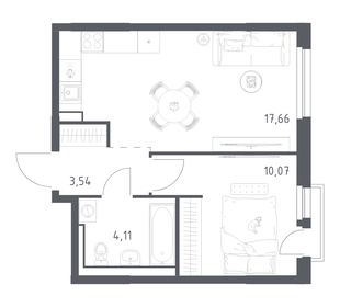 Квартира 35,4 м², 1-комнатная - изображение 1
