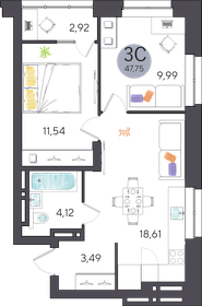 47,6 м², 2-комнатная квартира 6 900 000 ₽ - изображение 57