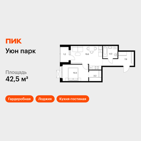 Квартира 42,5 м², 1-комнатная - изображение 1