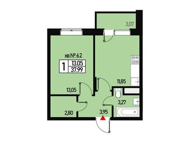 Квартира 34 м², 1-комнатная - изображение 1