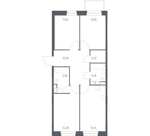 Квартира 78,4 м², 3-комнатная - изображение 1