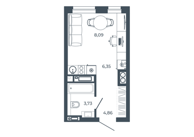 Квартира 23 м², студия - изображение 1