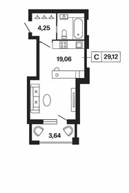 Квартира 28,2 м², студия - изображение 1