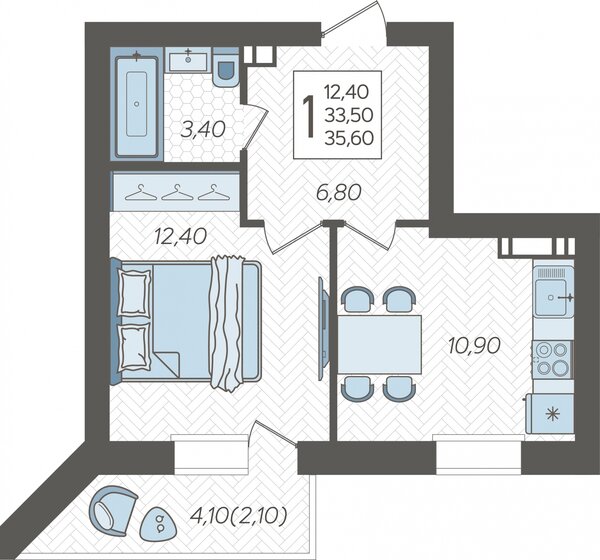 91,1 м², 3-комнатная квартира 8 655 450 ₽ - изображение 114