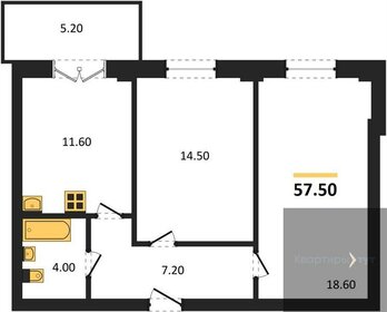 Квартира 57,7 м², 2-комнатная - изображение 1