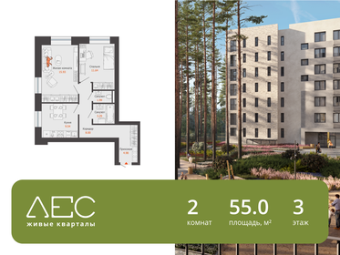 Квартира 55 м², 2-комнатная - изображение 1