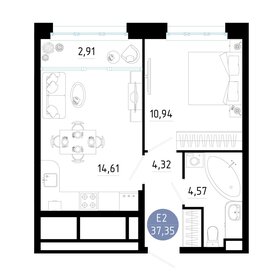 Квартира 37,4 м², 1-комнатная - изображение 1