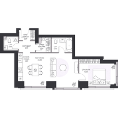 Квартира 60,1 м², 1-комнатная - изображение 3