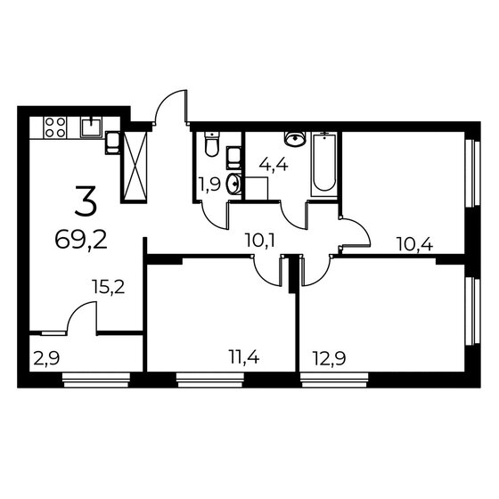 75,3 м², 3-комнатная квартира 13 704 600 ₽ - изображение 17