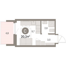 Квартира 20,3 м², студия - изображение 3