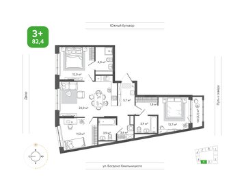 Квартира 82,4 м², 3-комнатная - изображение 1