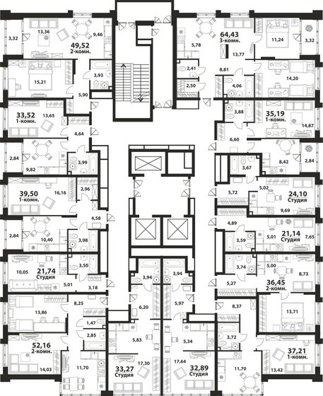 32,9 м², квартира-студия 8 100 000 ₽ - изображение 89