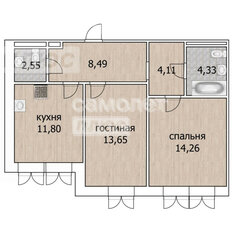 Квартира 59,3 м², 2-комнатная - изображение 1