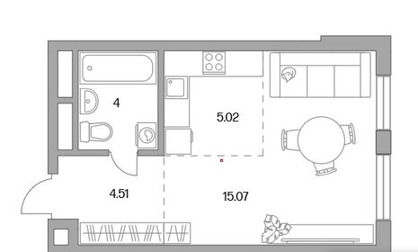Квартира 28 м², студия - изображение 1