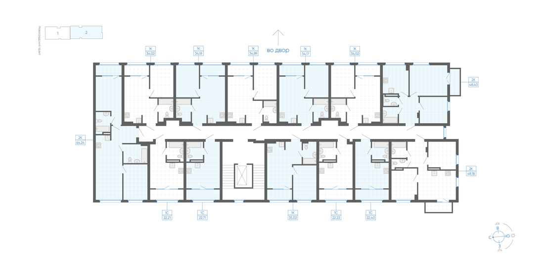 65,1 м², 2-комнатная квартира 7 454 000 ₽ - изображение 73