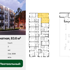 Квартира 83,6 м², 2-комнатная - изображение 2