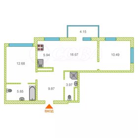Квартира 67,6 м², 2-комнатная - изображение 1