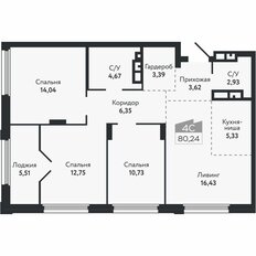 Квартира 80,2 м², 4-комнатная - изображение 2