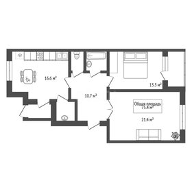 Квартира 75,4 м², 2-комнатная - изображение 1