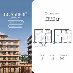 Квартира 108,6 м², 2-комнатная - изображение 1