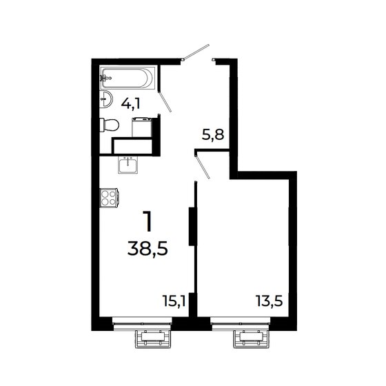 28,1 м², 1-комнатная квартира 4 890 000 ₽ - изображение 14