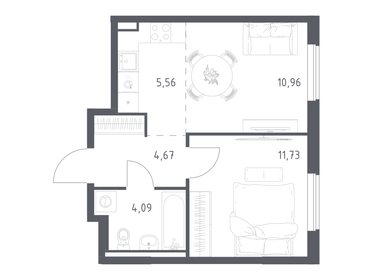 Квартира 37 м², 1-комнатная - изображение 1