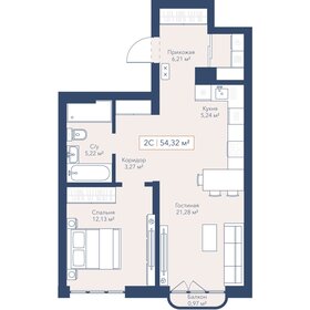 Квартира 54,3 м², 2-комнатная - изображение 1
