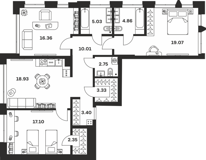 103,2 м², 3-комнатная квартира 19 090 150 ₽ - изображение 27