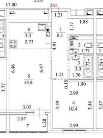 Квартира 42,3 м², 1-комнатная - изображение 1