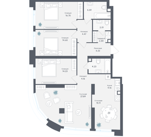 Квартира 122,5 м², 4-комнатная - изображение 1