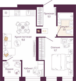 Квартира 40,6 м², 1-комнатная - изображение 1