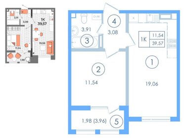 Квартира 39,6 м², 1-комнатная - изображение 2