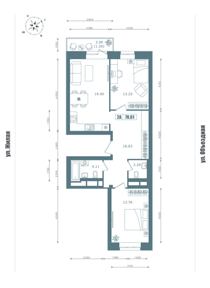71,3 м², 2-комнатная квартира 7 470 000 ₽ - изображение 92