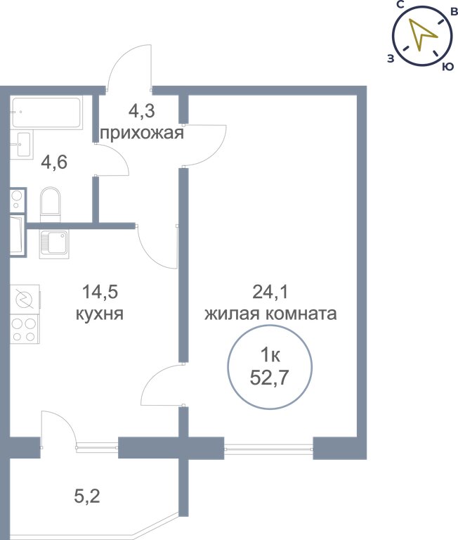 Варианты планировок ЖК «Семейный» - планировка 5