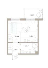 Квартира 28 м², студия - изображение 1