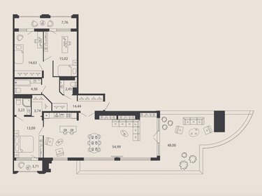 Квартира 146 м², 3-комнатная - изображение 1