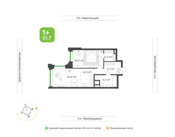 Квартира 51,7 м², 2-комнатная - изображение 1