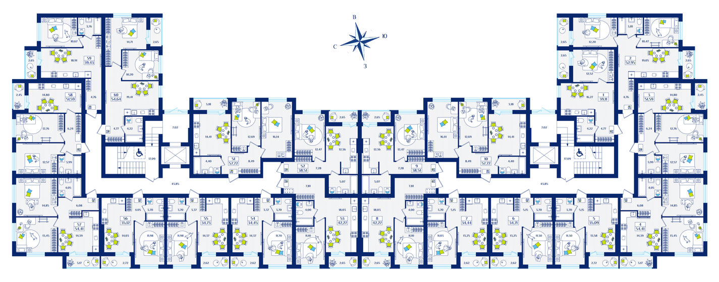 28 м², 1-комнатная квартира 5 069 420 ₽ - изображение 41