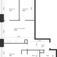 Квартира 71,4 м², 3-комнатная - изображение 2