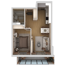 Квартира 42,7 м², 2-комнатная - изображение 2