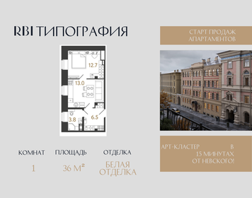Квартира 36 м², 1-комнатные - изображение 1