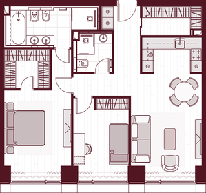 Квартира 84,2 м², 3-комнатная - изображение 1