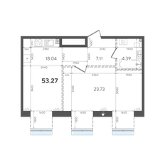 Квартира 53,3 м², 1-комнатная - изображение 4